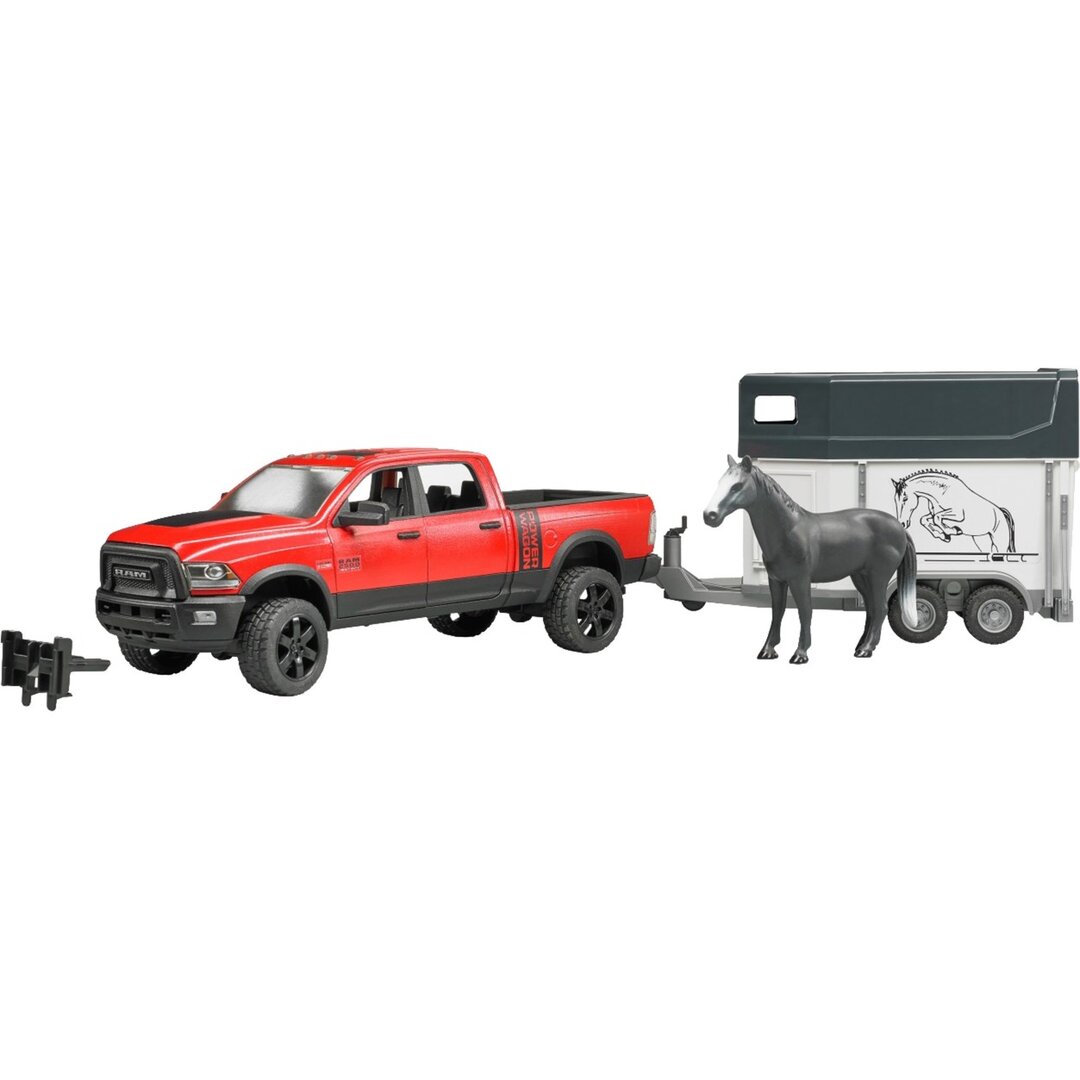Bruder 02501 Ram 2500 Power Wagon Mit Pferdeanhänger Und 1 Pferd Bruder, 02501, Ram, 2500, Power, Wagon, Mit, Pferdeanhänger, Und, 1, Pferd, Kleintransporter, Fahrzeug, Maschine, Rad, Pferd
