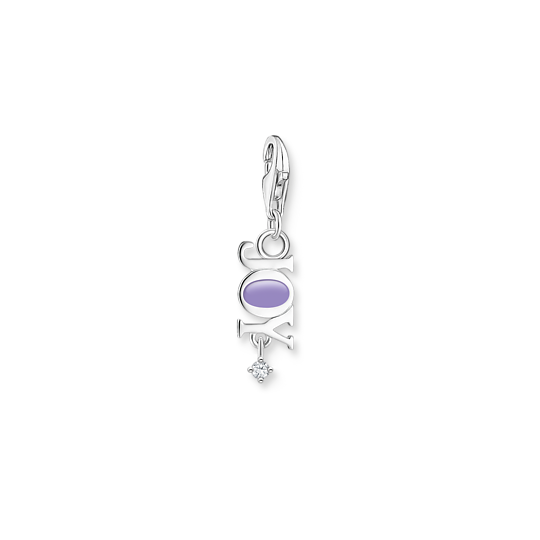 Thomas Sabo Anhänger Charm-Club 925 Sterling Silber Kaltemail Zirkonia Violett Charmista Charms 2008-041-13
