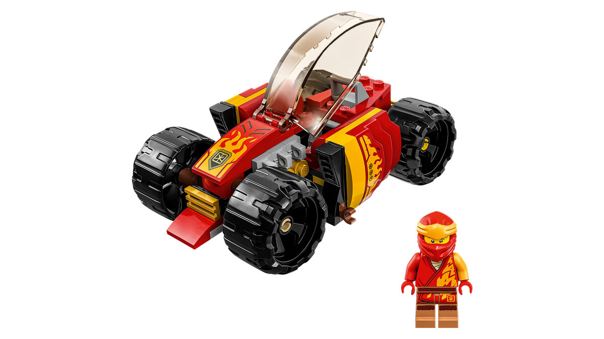 LEGO® NINJAGO® Kais Ninja-Rennwagen EVO 71780 Spielzeug, Maschine, Rad, Gras, Person