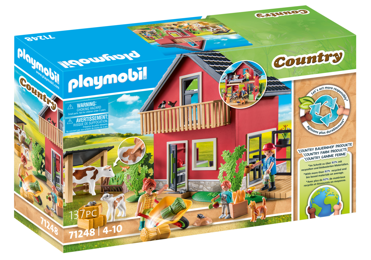 PLAYMOBIL, 71248, Bauernhaus, Spielbereich, Drinnen, Person, Kuh, Säugetier