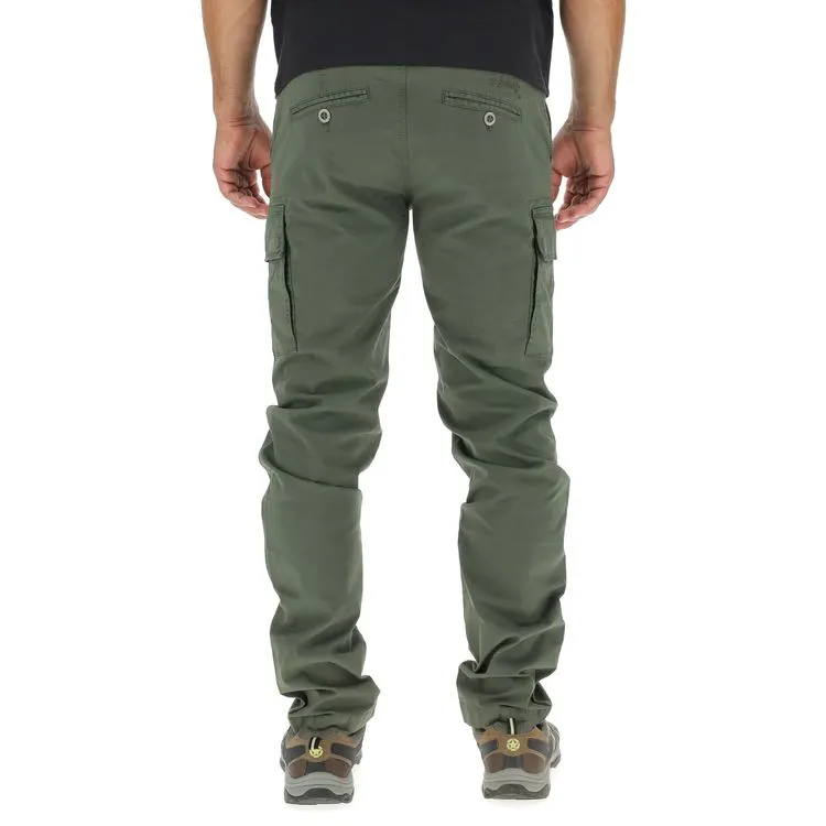 JEEP Herren Cargohose O102594KA - Khakifarbene Cargohose mit Seitentaschen GR. 56