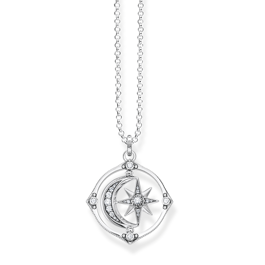 Thomas, Sabo, Kette, Sterling, Silvergeschwärzt, Zirkonia, Länge, 70, Cm, Ke1983-643-14, Zubehor, Schmuck, Halskette, Diamant, Anhänger