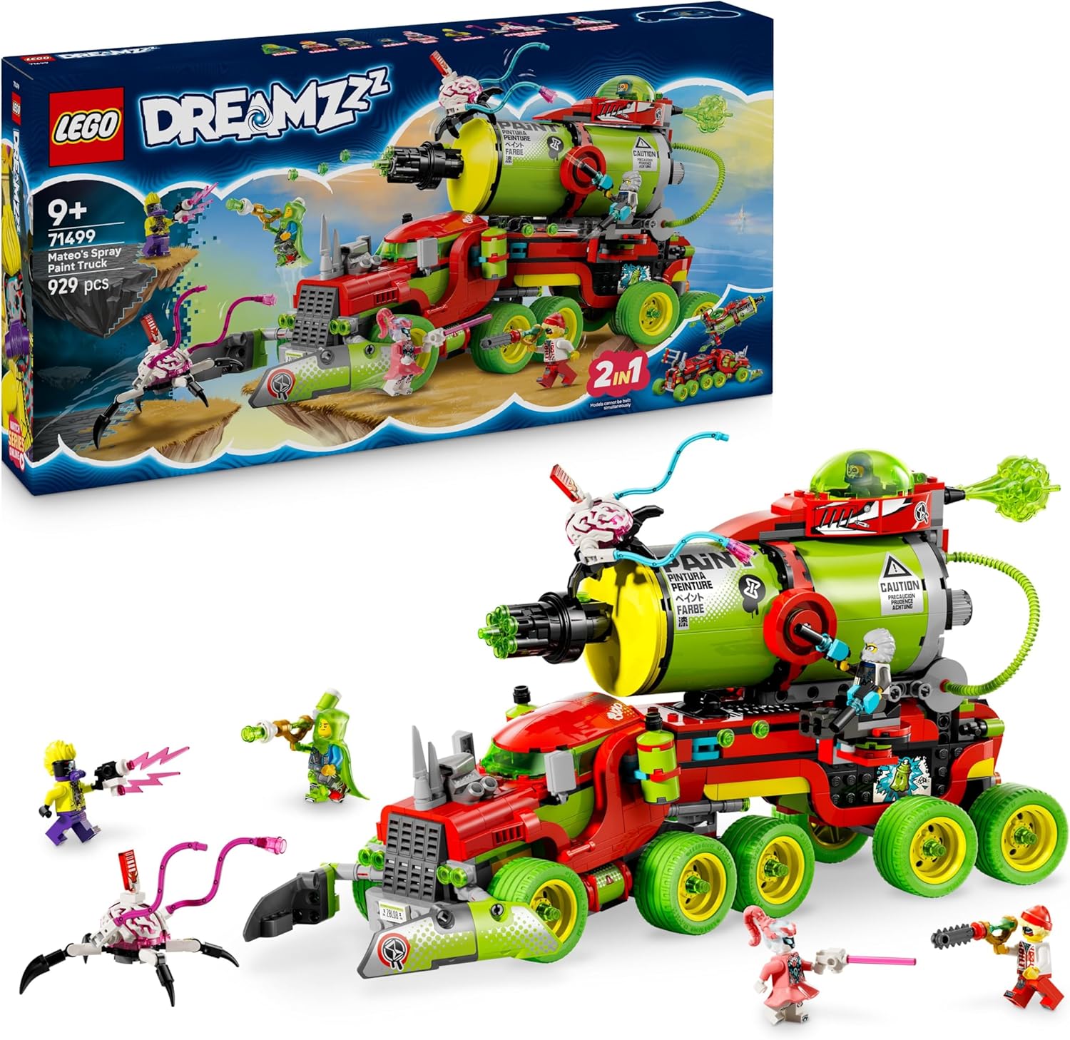 LEGO® DREAMZzz 71499 Mateos Sprühdosen-Truck LEGO® DREAMZzz 71499 Mateos Sprühdosen-Truck – Verpackung, Zubehör und Details sichtbar