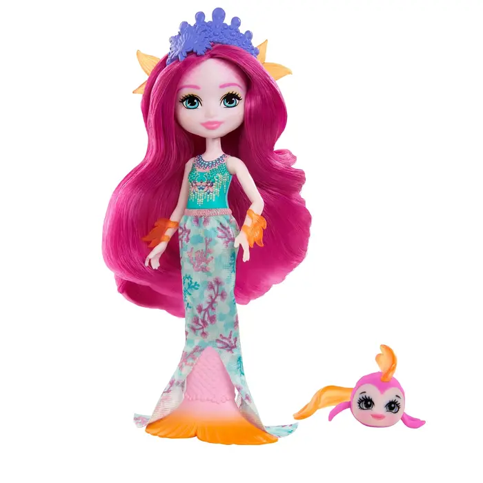 Enchantimals™ Ocean Kingdom™ Maura Mermaid™ & Glide™ Basic-Puppe – Sortiert. mit Tierfreund & Zubehör GYJ02