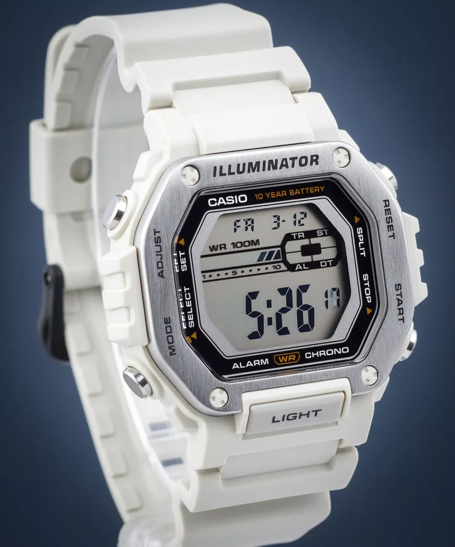 CASIO Collection MWD-110H-8AVEF Timeless Digitaluhr Armbanduhr mit Resinband beige beige 