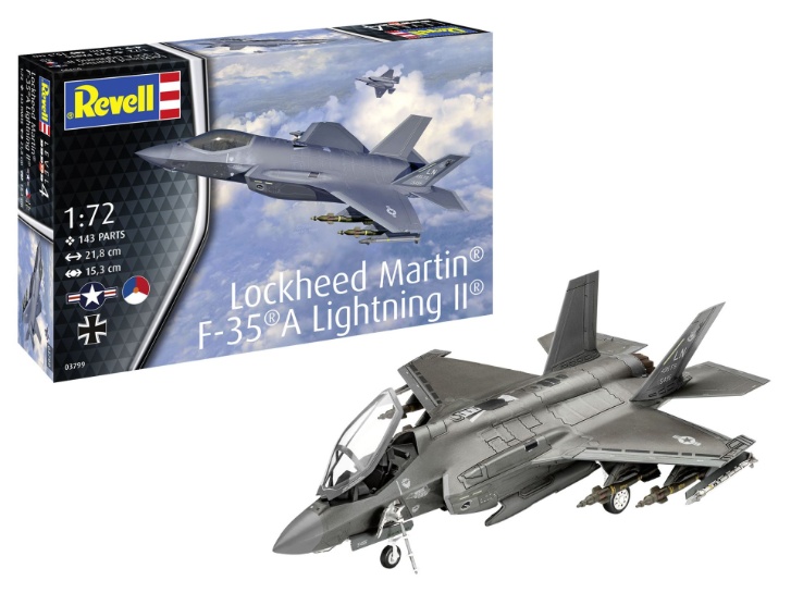 Revell 03799 Lockheed Martin F-35A Lightning II Modellbausatz Flugzeug, Jet, Kampfflugzeug, Bomber, Flugzeug, Jet, Kampfflugzeug, Bomber
