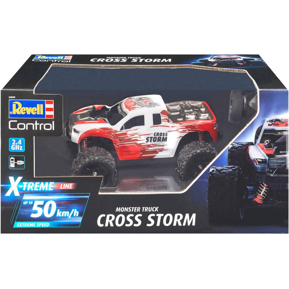 Revell 24830 RC X-TREME Monster Truck "Cross Storm" – RC Geländewagen mit 50 km/h und Allradantrieb