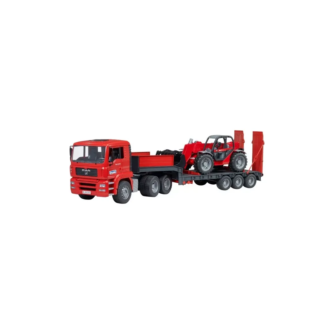 Bruder 02774 MAN TGA Tieflader und Manitou Teleskoplader MLT 633