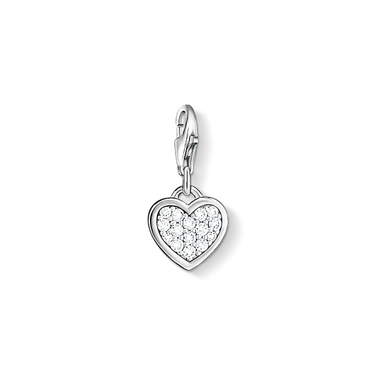 Thomas, Sabo, Anhänger, Charm-Club, Glitzerherz, 925, Sterling, Silber, Zirkonia, Weiß, 0967-051-14, Zubehor, Ohrring, Schmuck, Diamant, Edelstein