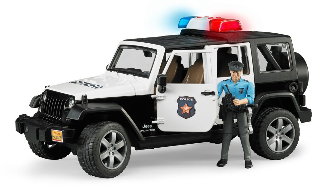 Bruder 02526 Jeep Wrangler Rubicon Unlimited Polizeifahrzeug Mit Polizist Und Ausstattung Bruder, 02526, Jeep, Wrangler, Rubicon, Unlimited, Polizeifahrzeug, Mit, Polizist, Und, Ausstattung, Erwachsener, Männlich, Mann, Person, Auto