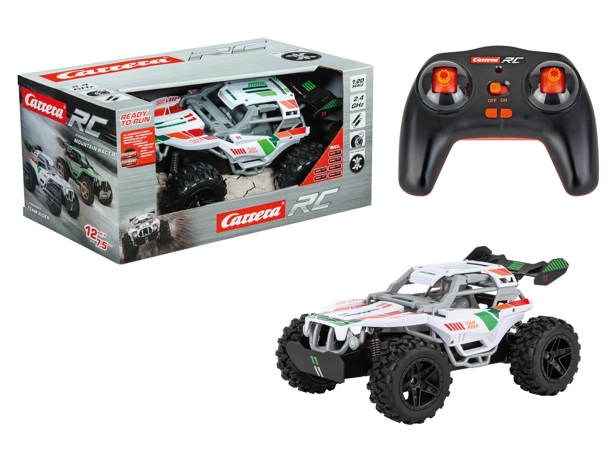 Carrera 370200003 RC Team Rider 2,4GHz Buggy mit Luftreifen Maschine, Rad, Rasenmäher, Pflanze, Werkzeug