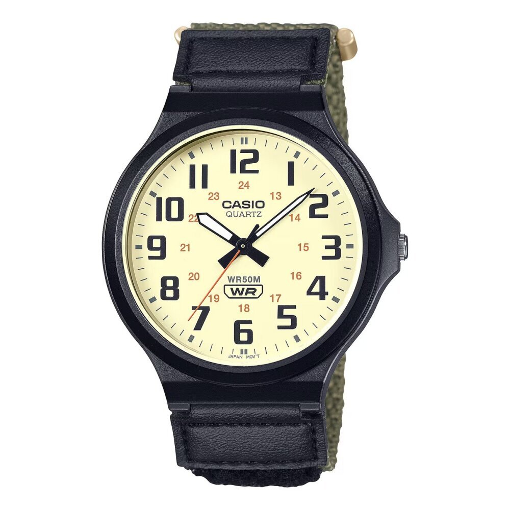 CASIO_Collection_MW-240B-3BVEF_Timeless_Schwarz_Uhr, Armbanduhr, Arm, Körperteil, Person