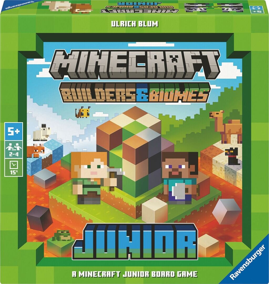Ravensburger 24615 Minecraft Builders & Biomes Junior  Kooperatives Kinderspiel ab 5 Jahren für 2-4 Personen