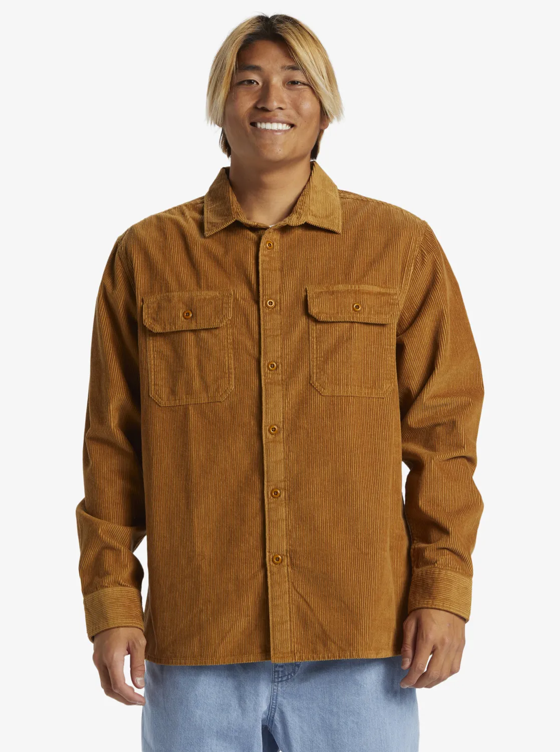 Quiksilver Venture - Langärmliges Kordhemd für Männer Caramel GR. L