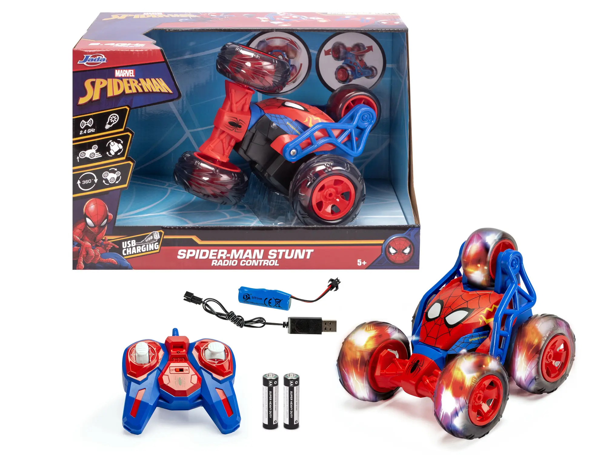 Dickie Toys Spider-Man Standing Drift 5-Wheel Stunt RC