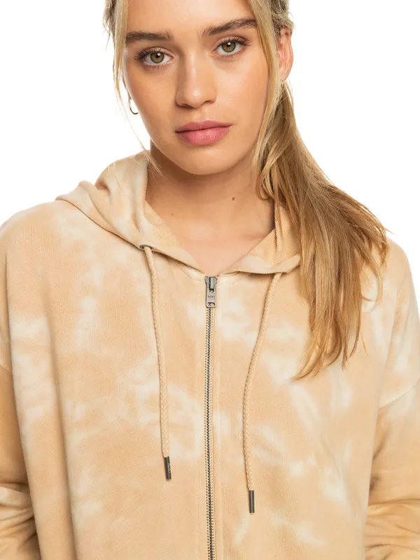ROXY Fools Gold - Kapuzenpulli mit Reißverschluss und Batikmuster für Frauen GR. M