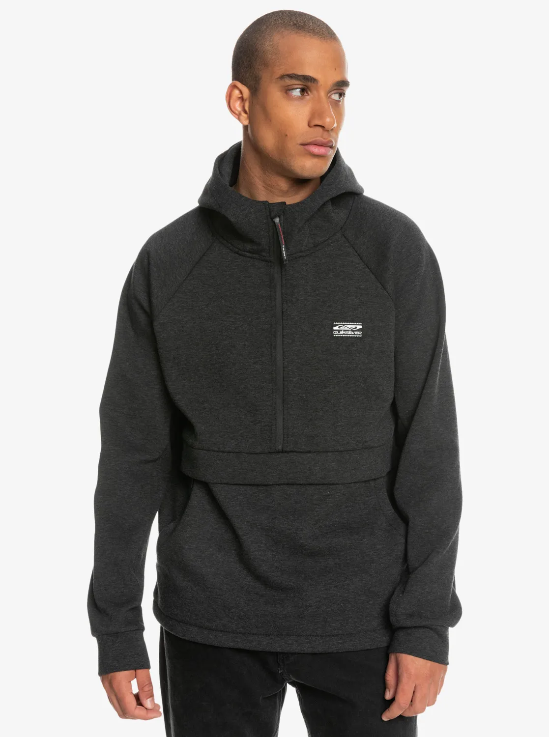 Quiksilver Step Off - Kapuzenpulli mit Halbreißverschluss für Männer Anthrazit GR. L