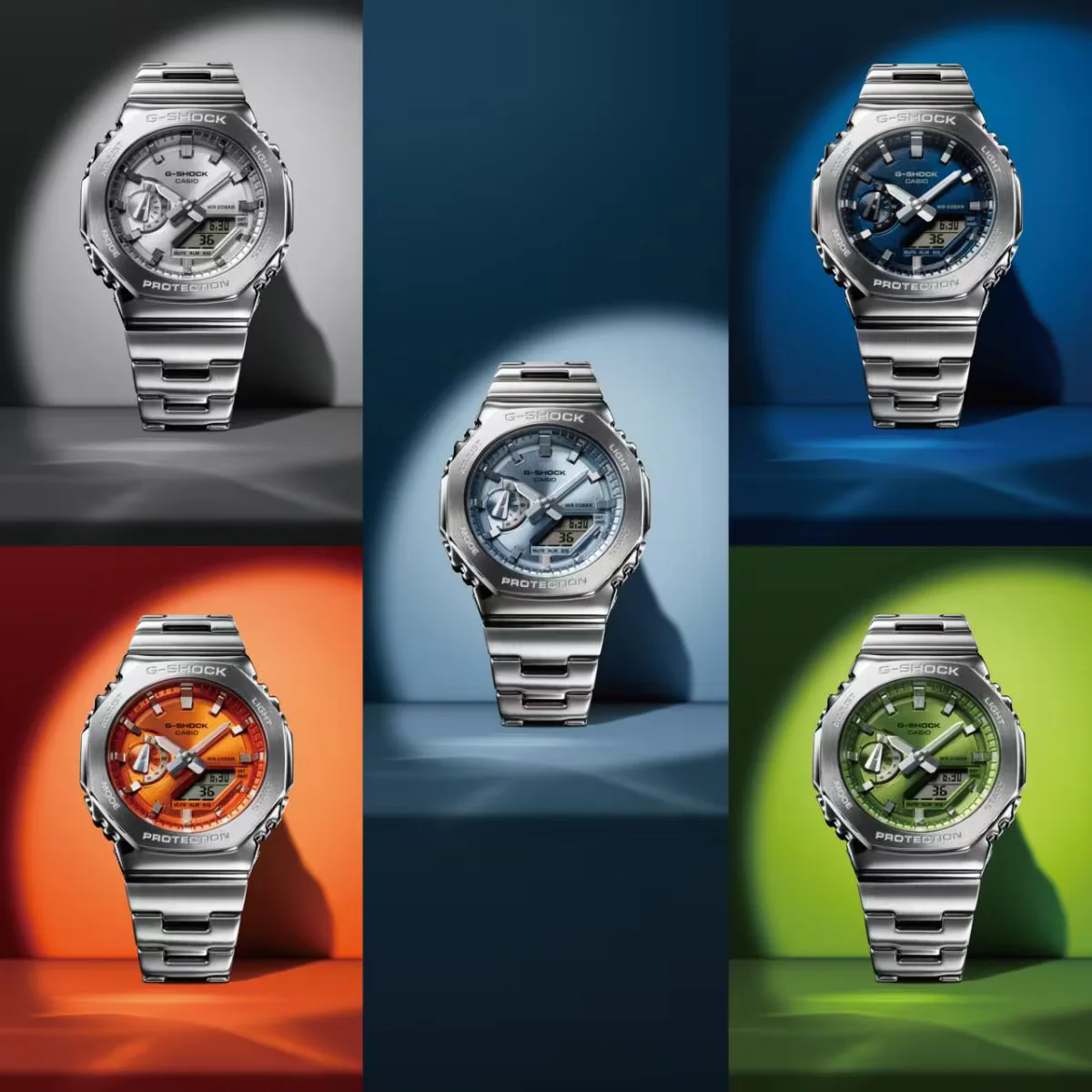 G-SHOCK GM-2110D Silber Blau Uhr