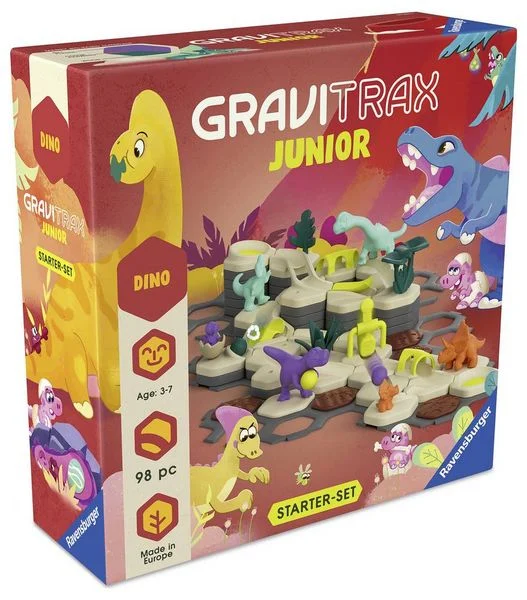 Ravensburger GraviTrax Junior Starter-Set L Dino24586 - Erweiterbare Kugelbahn für Kinder, Murmelbahn aus umweltfreund Ravensburger GraviTrax Junior Starter-Set L Dino24586 - Erweiterbare Kugelbahn für Kinder, Murmelbahn aus umweltfreund