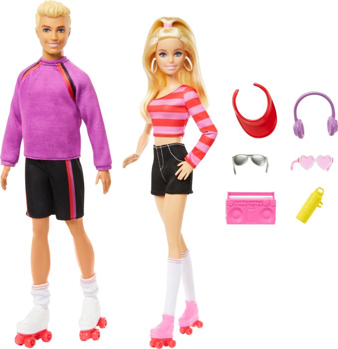 Barbie® & Ken 65th Anniversary Fashionistas Puppen – 2er-Set im Retro-Rollschuh-Look, HXK90