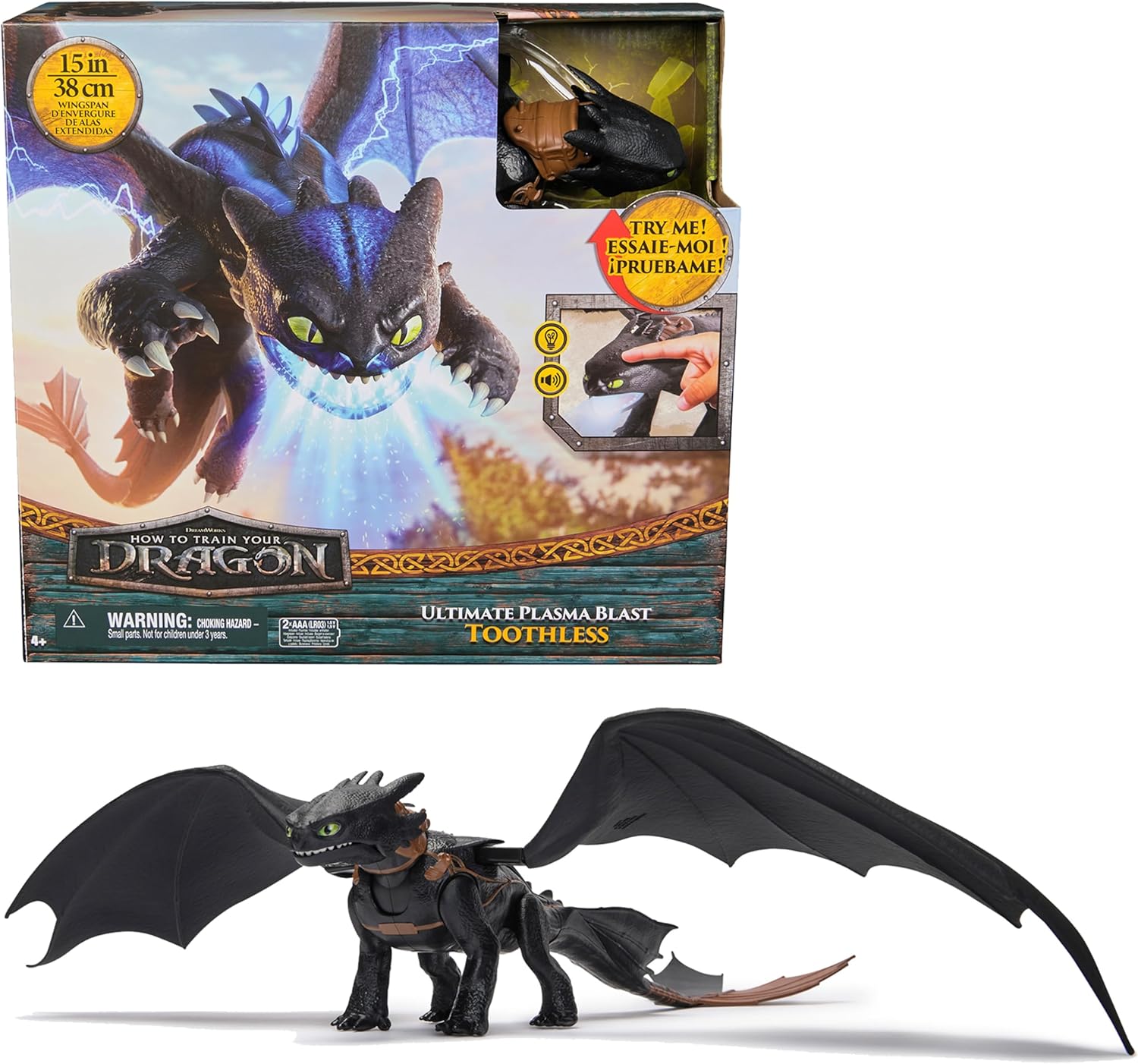 DreamWorks Plasma Blast Ohnezahn 51cm lange Drachenfigur mit Licht & Sound 6072541 DreamWorks, Plasma, Blast, Ohnezahn, 51cm, lange, Drachenfigur, mit, Licht, &, Sound, 6072541, Verpackung, Zubehör, und, Details, sichtbar