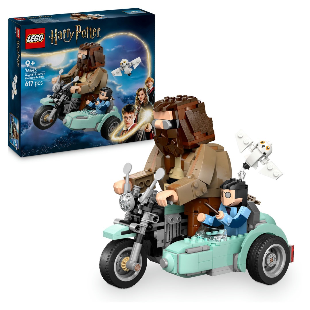 LEGO, Harry, Potter, 76443, Hagrids, und, Harrys, Motorradtour, Gras, Spielzeug, Person, Rasen, Motorrad LEGO Harry Potter 76443 Hagrids und Harrys Motorradtour