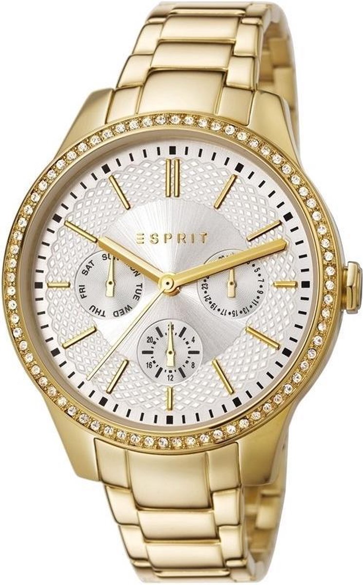 ESPRIT Damenarmbanduhr, 38 mm, Gold ESPRIT Damenarmbanduhr, 38 mm, Gold Armbanduhr, Arm, Person, Maschine, Schraube