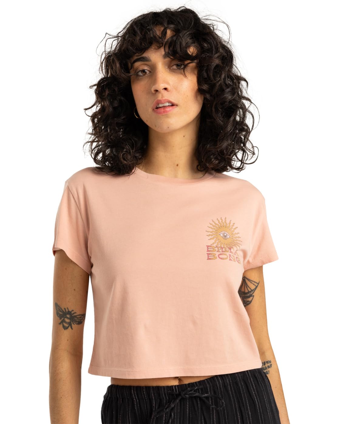 Billabong Vibes Around – T-Shirt mit kurzen Ärmeln für Frauen, Hellorange GR. L