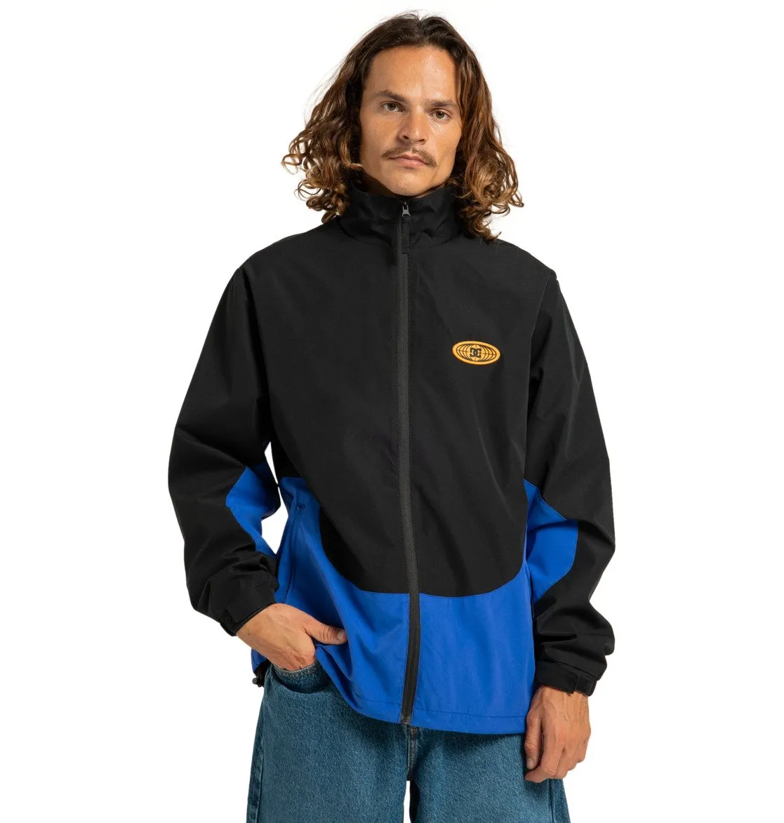 DC All Terrain - Wasserdichte Windjacke für Männer – Windjacke für Männer mit Kapuze, Reißverschluss und Materialdetails sichtbar