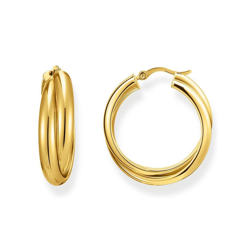 Thomas, Sabo, Ohrhänger, Creolen, Verschlungenes, Design, Vergoldet, CR738-413-39, Zubehor, Ohrring, Schmuck, Gold