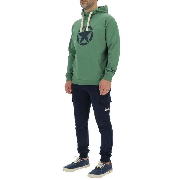 JEEP Herren Kapuzenpullover O102717YE - Gelb mit großem Jeep-Star-Print GR. XXL