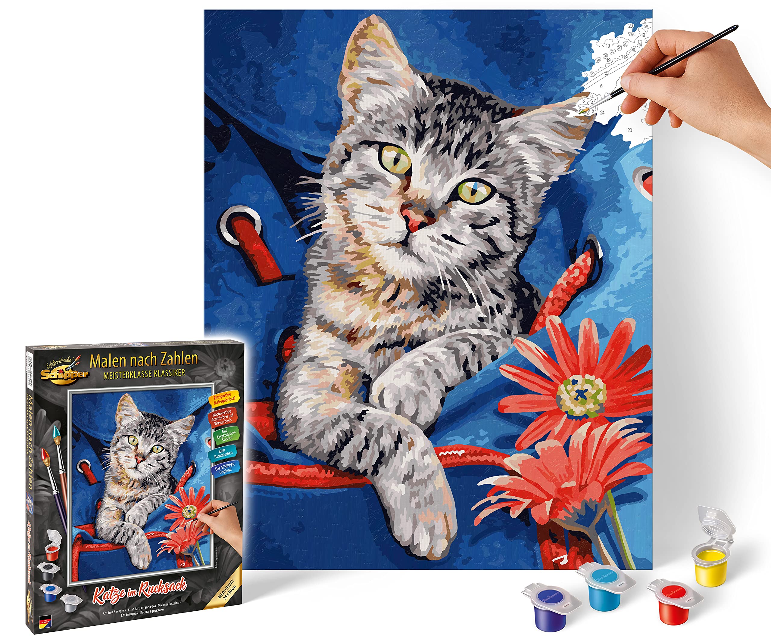 Schipper Mnz Katze Im Rucksack Charmante Malvorlage Für Katzenliebhaber 609240842 Gänseblümchen, Blume, Pflanze, Pinsel, Kunst