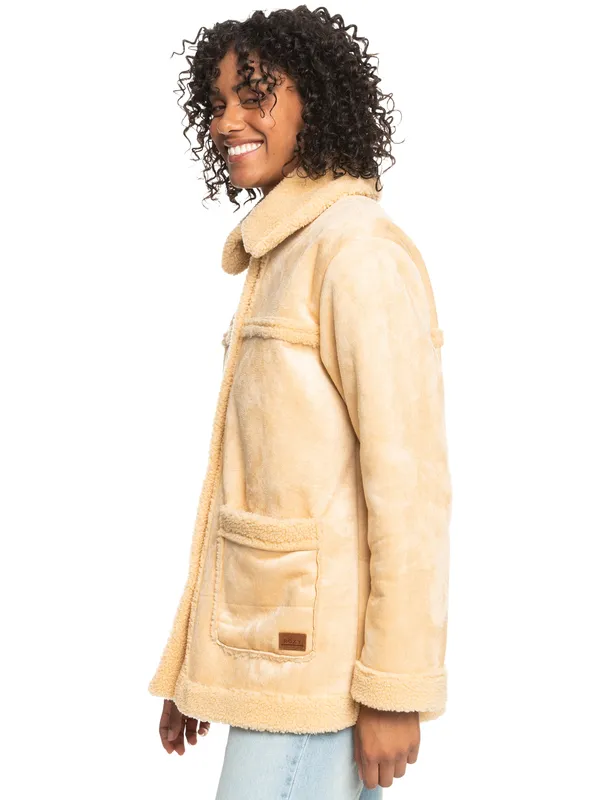 ROXY Change Of Heart - Fliegerjacke aus Sherpa für Frauen GR. L