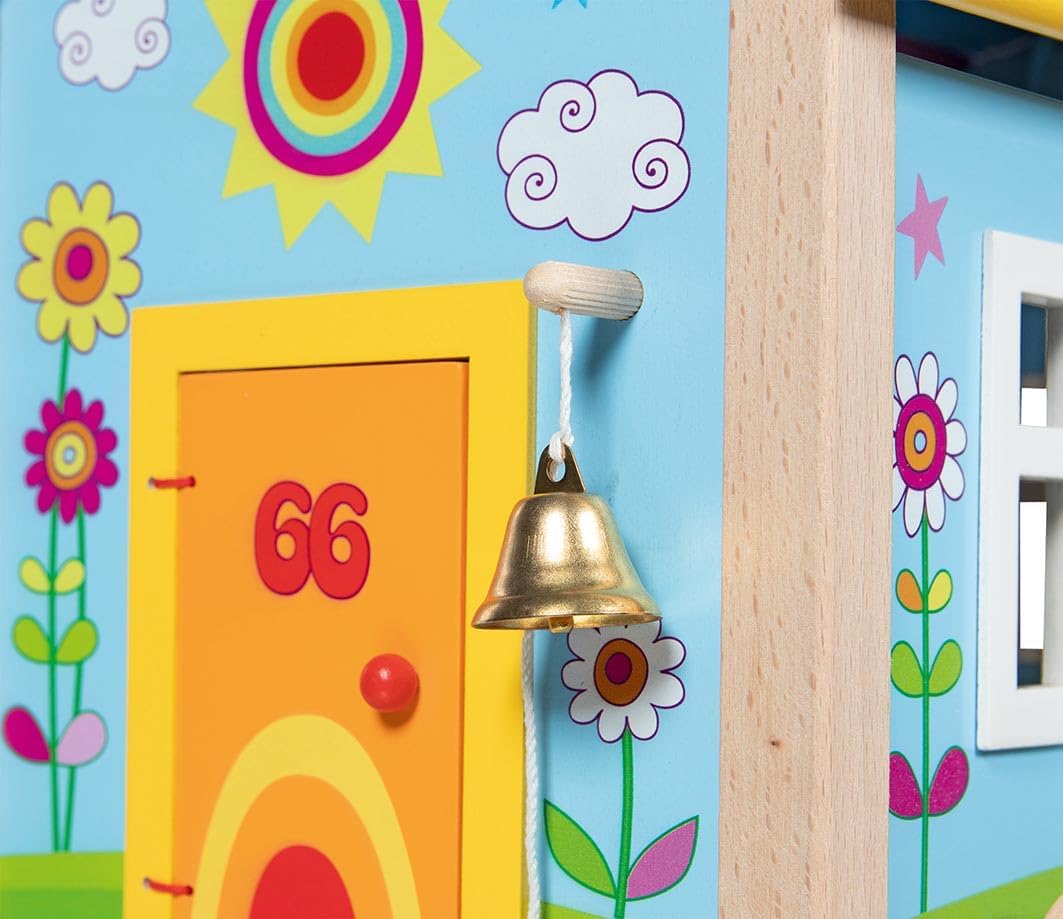 GOKI 51440 Wohnwagen Spirit - 12-teiliges Spielset aus Holz & Textil