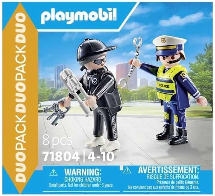 PLAYMOBIL 71804 DuoPack: Polizist und Einbrecher mit Zubehör Werbung, Plakat, Leute, Person
