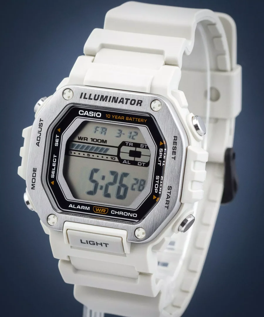 CASIO Collection MWD-110H-8AVEF Timeless Digitaluhr Armbanduhr mit Resinband beige beige 