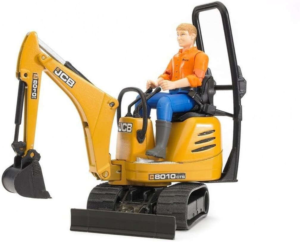 Bruder 62002 JCB Mikrobagger 8010 CTS und Bauarbeiter Bruder, 62002, JCB, Mikrobagger, 8010, CTS, und, Bauarbeiter, Person, Schutzhelm, Helm, Maschine, Rasenmäher