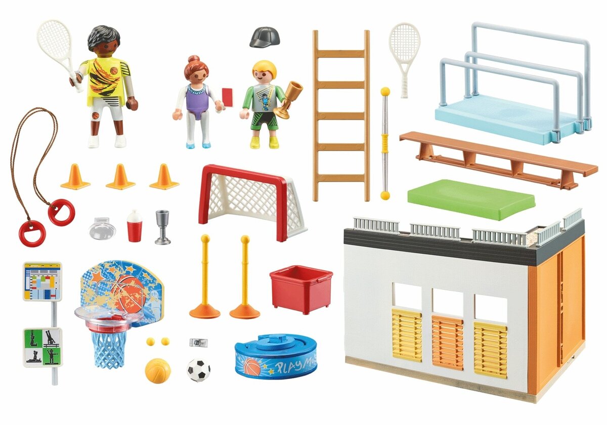 PLAYMOBIL 71327 City Life - Große Schule Spielbereich, Person, Drinnen, Mobiliar, Fußball