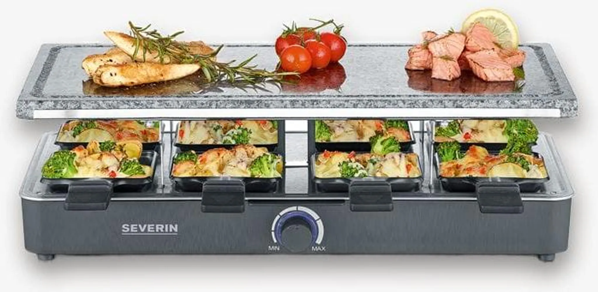 SEVERIN, Raclette-Partygrill, RG, 2378, mit, Naturgrillstein SEVERIN Raclette-Partygrill RG 2378 mit Naturgrillstein