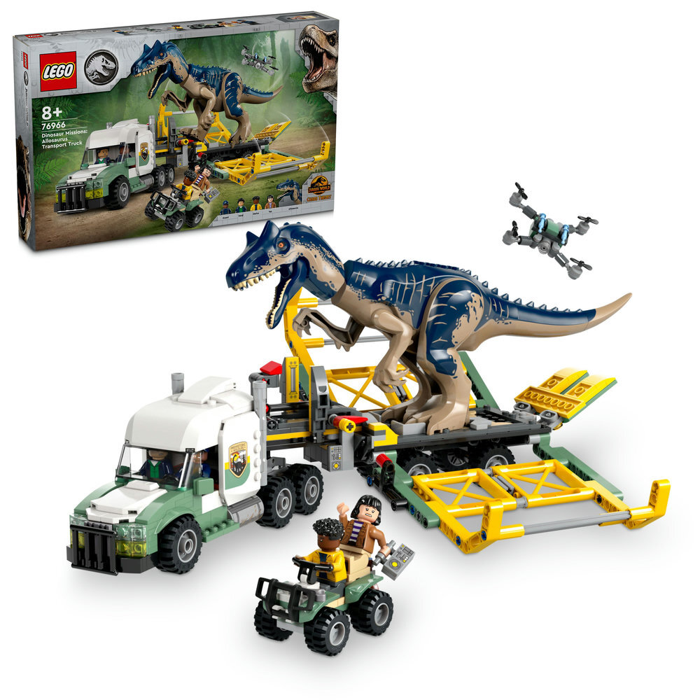 LEGO® Jurassic World™ Dinosaurier-Missionen: Allosaurus-Transporter 76966 Maschine, Rad, Spielzeug, Dinosaurier, Person