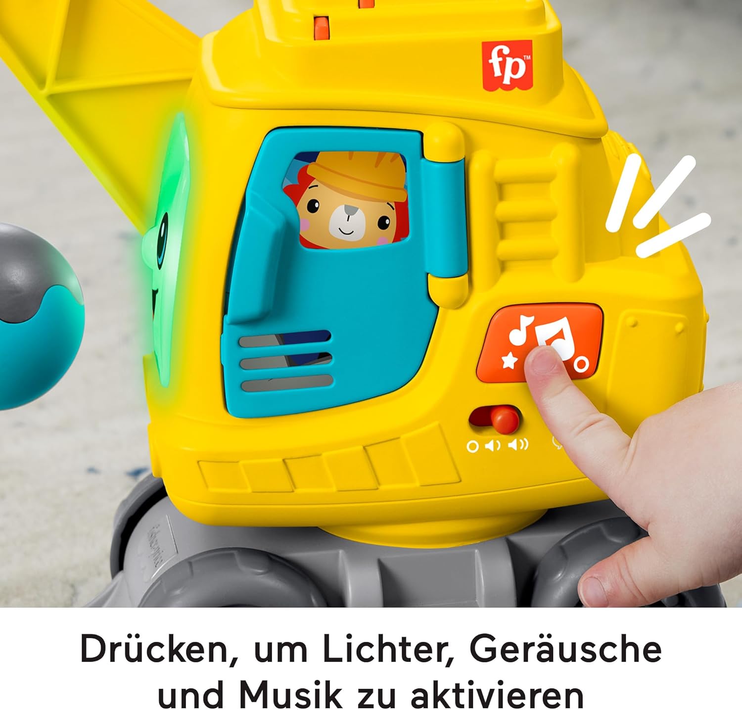 Fisher-Price Count & Stack Kran - Interaktives Lernspielzeug für Babys (HXF48)
