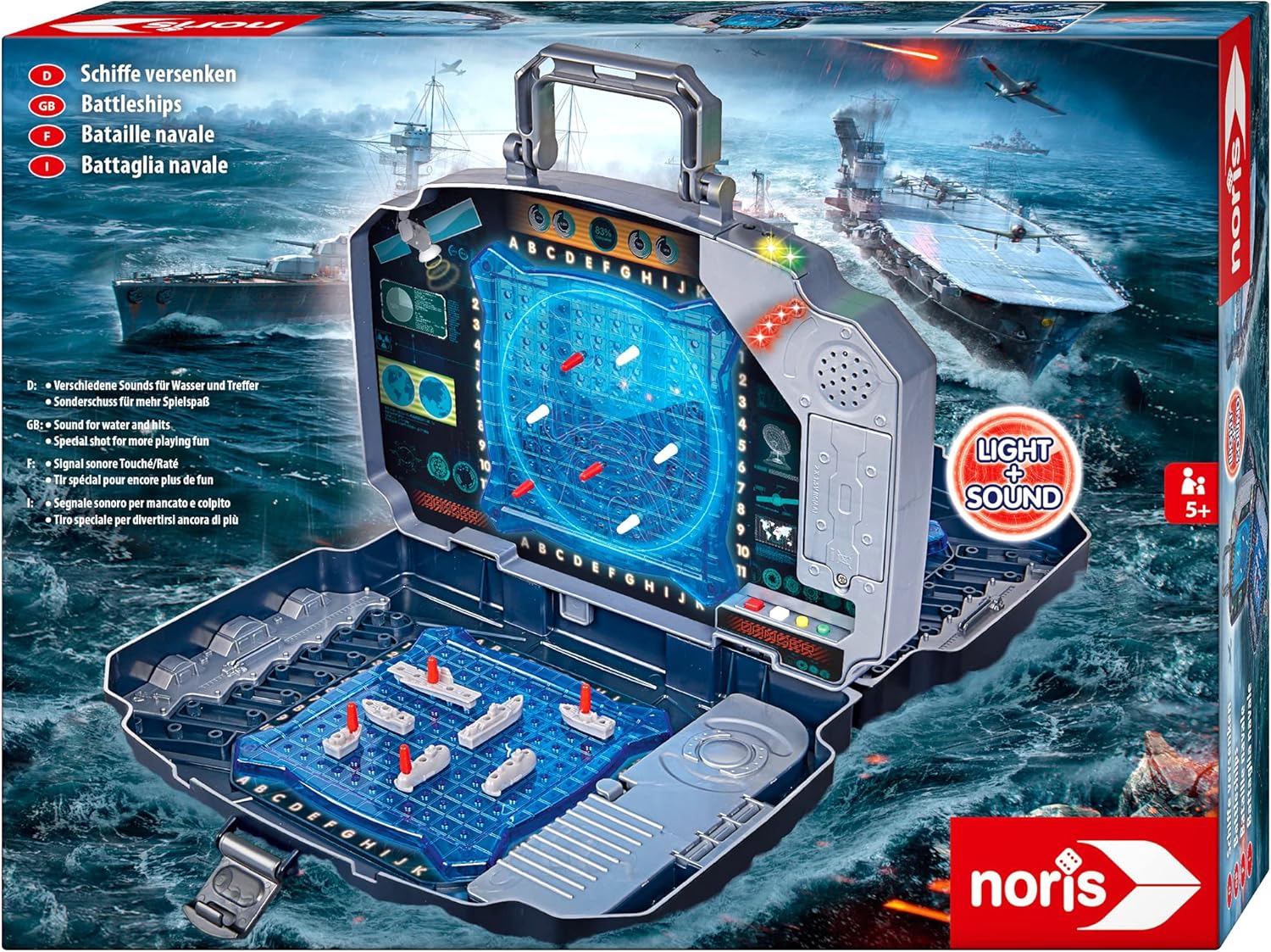 Noris Schiffe Versenken Light & Sound-Aktionsspiel für Die ganze Familie-Spielzeug ab 5 Jahre 606104435 Noris, Schiffe, Versenken, Light, &, Sound-Aktionsspiel, für, Die, ganze, Familie-Spielzeug, ab, 5, Jahre, 606104435