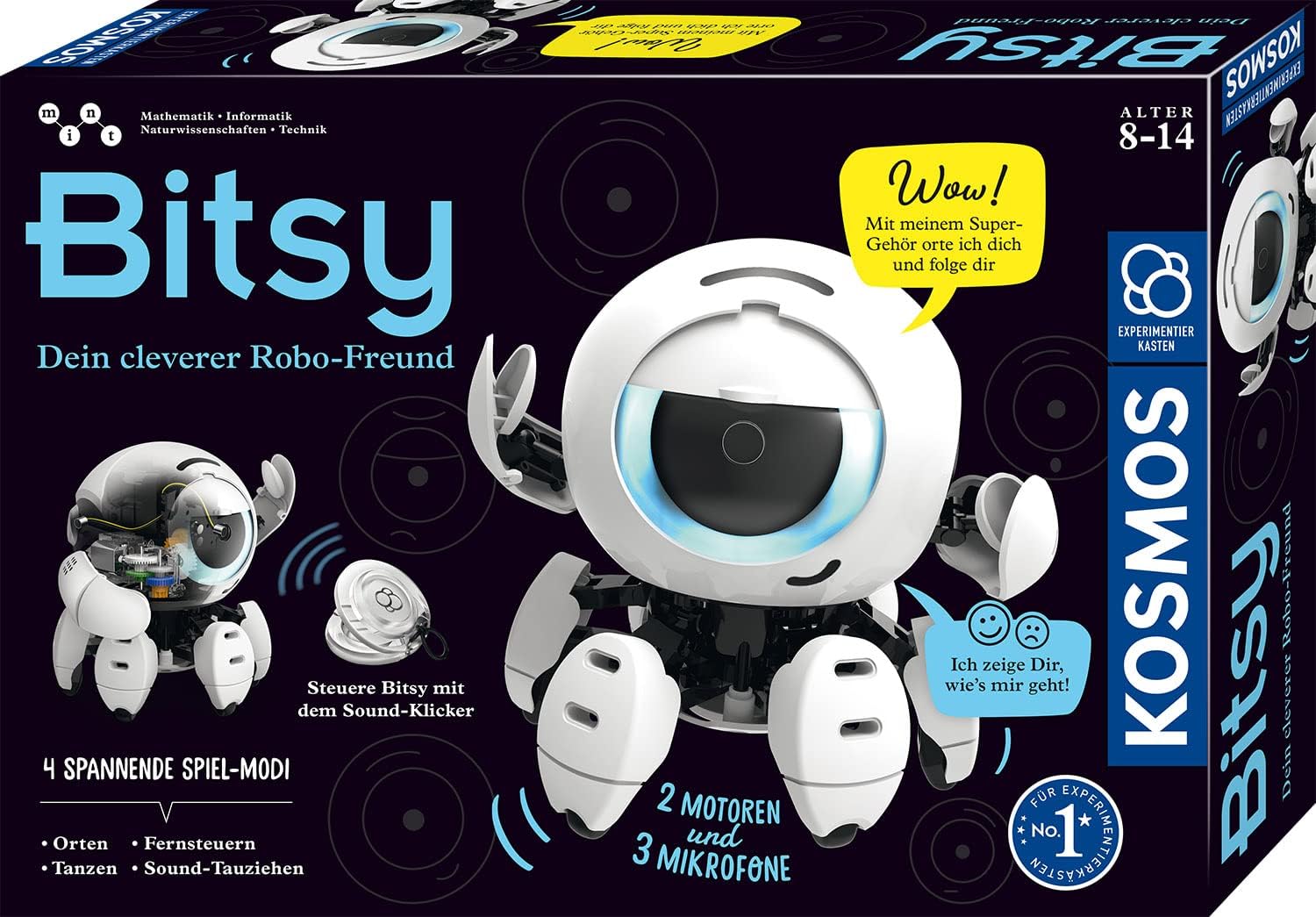 Kosmos, Bitsy, Dein, cleverer, Robo-Freund, mit, Geräuscherkennung, 621094, Roboter, Band, Spielzeug