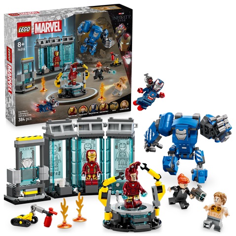 LEGO, Marvel, Super, Heroes, Iron, Mans, Labor:, Halle, der, Rüstungen, 76315, Baby, Person, Roboter LEGO Marvel Super Heroes Iron Mans Labor: Halle der Rüstungen 76315