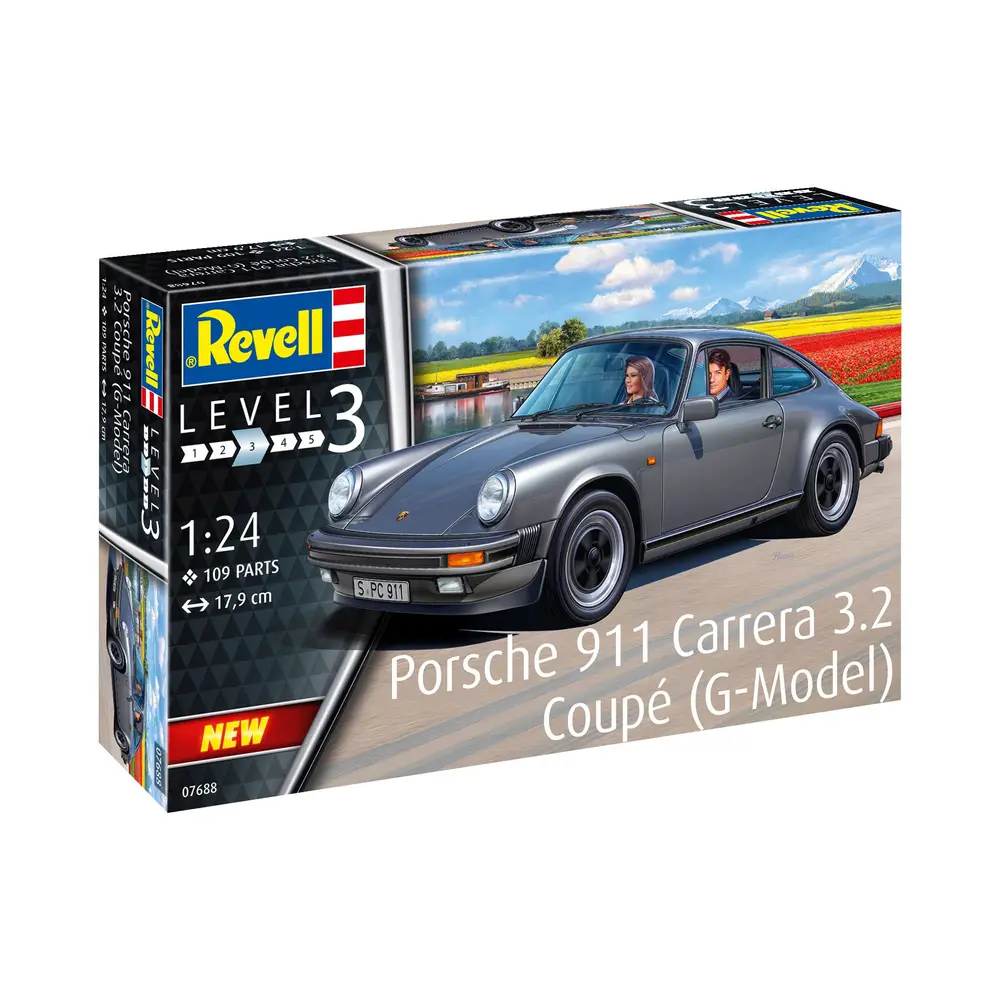 Revell 07688 Porsche 911 Carrera 3.2 Coupé (G-Model) – Sportwagen Modell 1:24