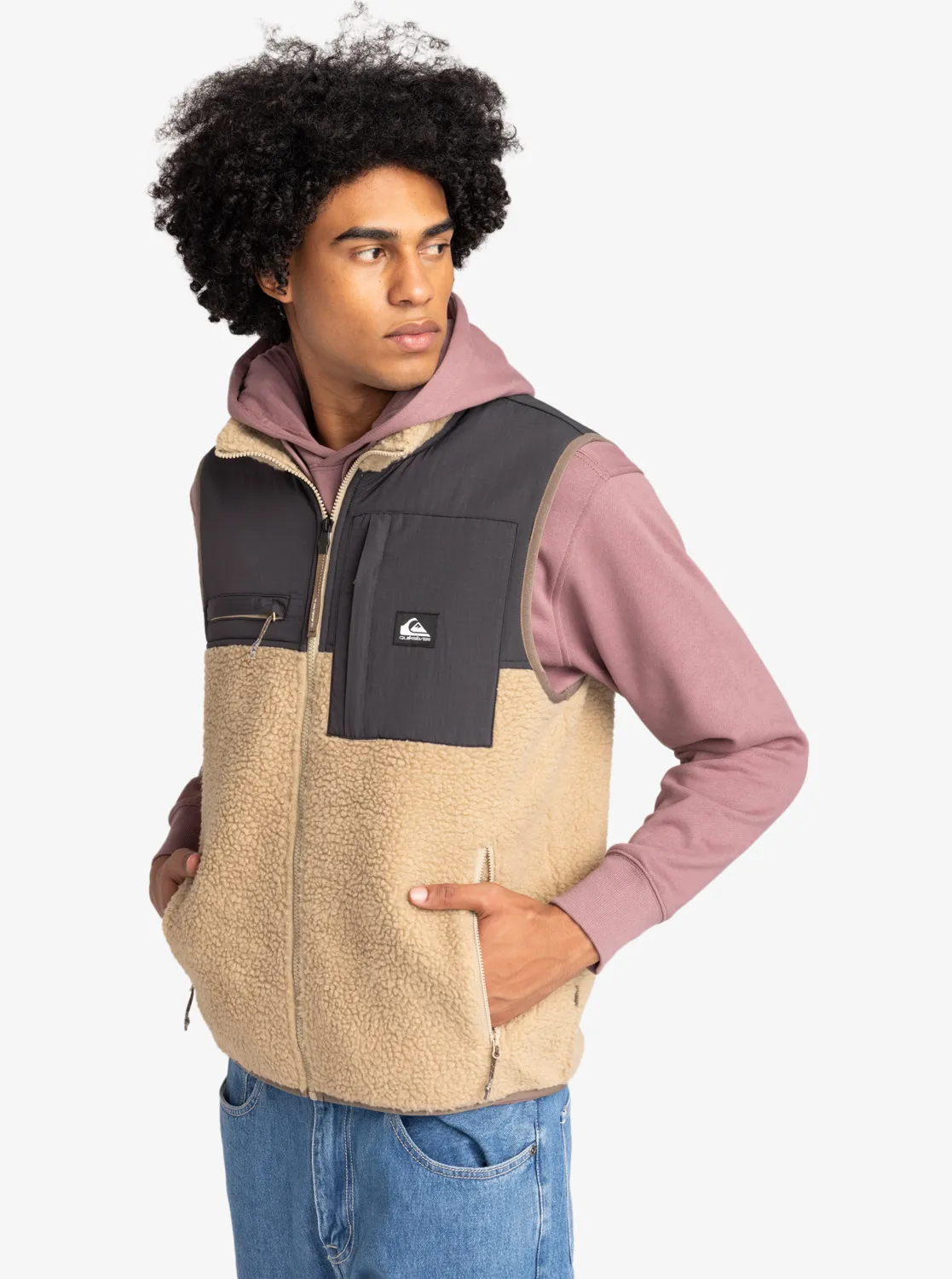 Quiksilver Shallow Water - Fleece-Weste mit Reißverschluss für Männer Braun GR. L