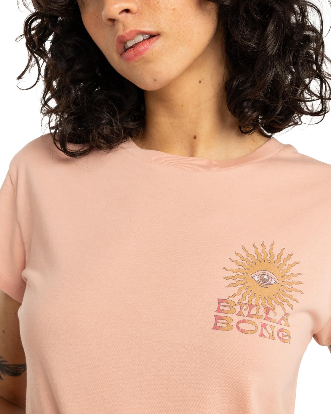 Billabong Vibes Around – T-Shirt mit kurzen Ärmeln für Frauen, Hellorange GR. L