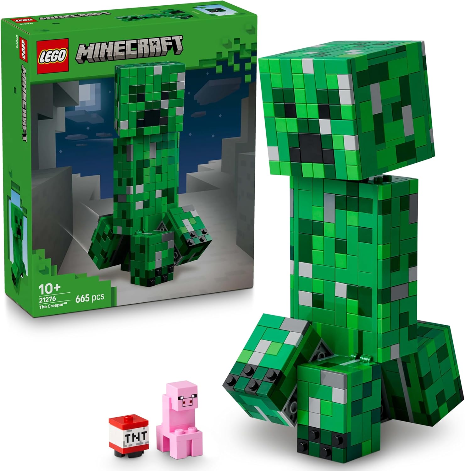 LEGO® Minecraft™ 21276 Der Creeper™ – Verpackung, Zubehör und Details sichtbar