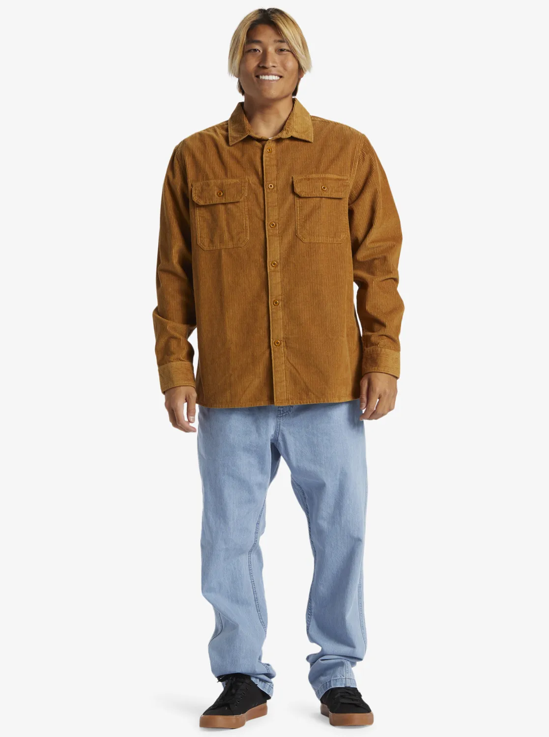 Quiksilver Venture - Langärmliges Kordhemd für Männer Caramel GR. L