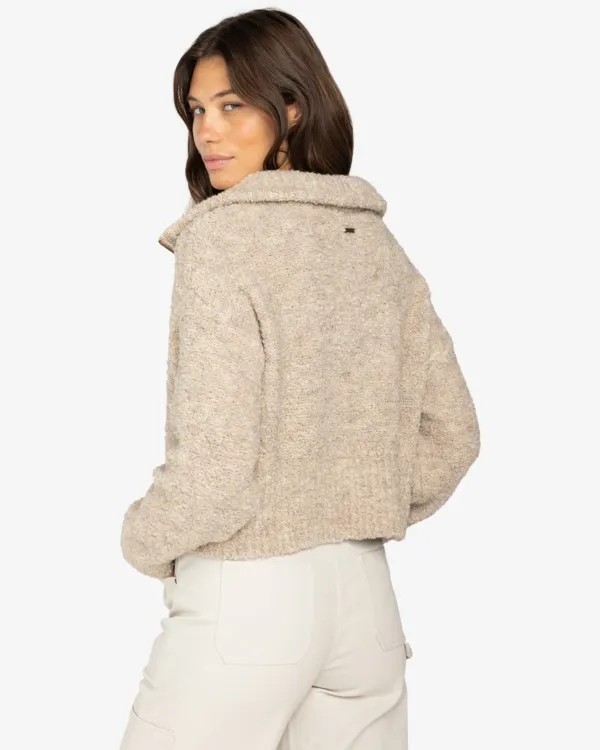 Billabong Pullover Damen Zipper Beige GR. L